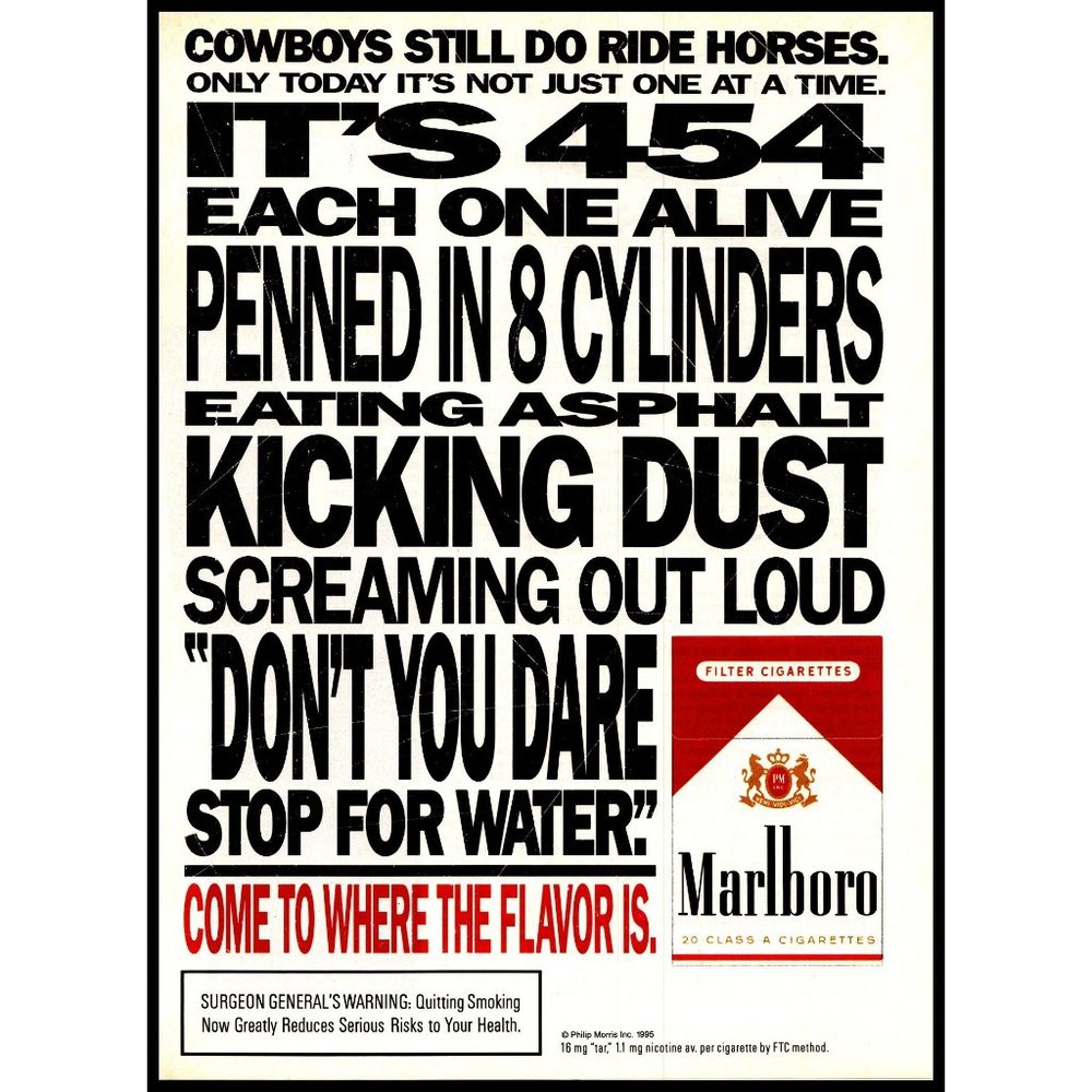 1995 Marlboro Cigarettes Vintage Print Ad Cowboys Still Ride Horses Wall Art